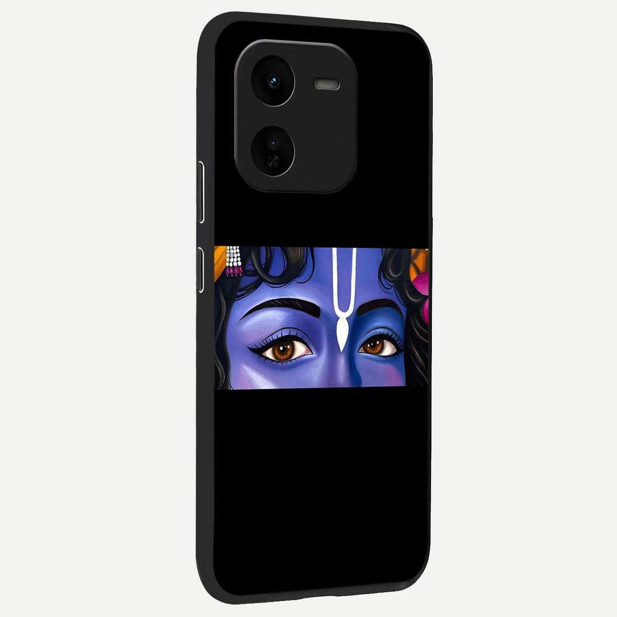  Krishna Eye back cover For iQOO Z9x 5G slim fit glass case with vibrant aesthetic design
