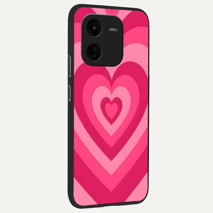  Layered Love Hearts back cover For iQOO Z9x 5G slim fit glass case with vibrant aesthetic design