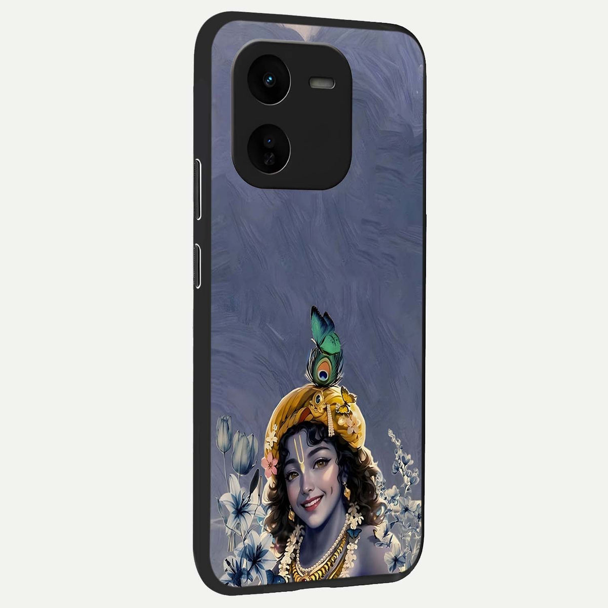  Lord Krishna back cover For iQOO Z9x 5G slim fit glass case with vibrant aesthetic design