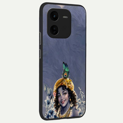  Lord Krishna back cover For iQOO Z9x 5G slim fit glass case with vibrant aesthetic design