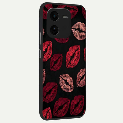  Midnight Kiss Love back cover For iQOO Z9x 5G slim fit glass case with vibrant aesthetic design