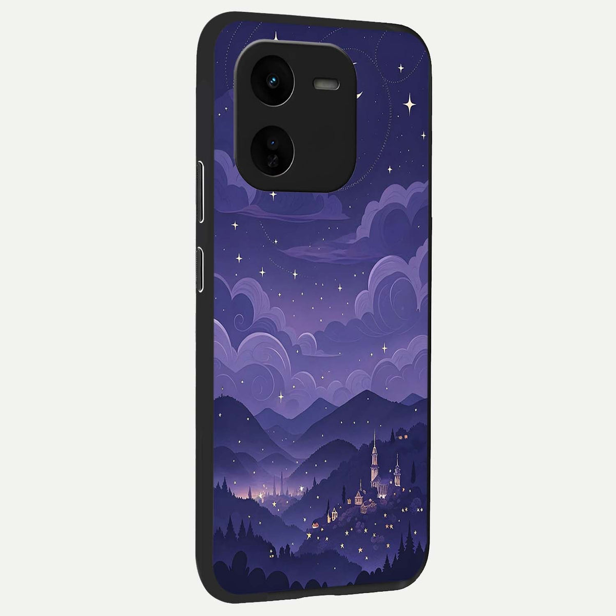  Minimal Night View back cover For iQOO Z9x 5G slim fit glass case with vibrant aesthetic design