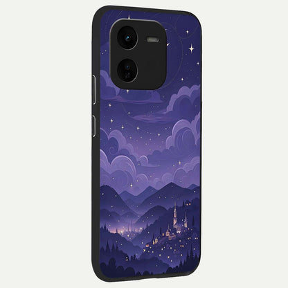  Minimal Night View back cover For iQOO Z9x 5G slim fit glass case with vibrant aesthetic design