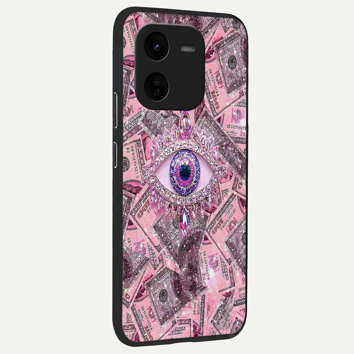  Money Eye Luxe back cover For iQOO Z9x 5G slim fit glass case with vibrant aesthetic design