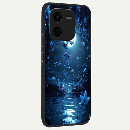  Moonlight Petal Dream back cover For iQOO Z9x 5G slim fit glass case with vibrant aesthetic design