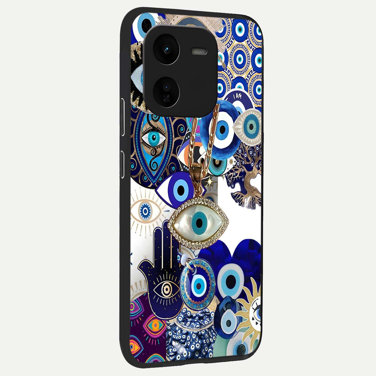  Mystic Charm Eye back cover For iQOO Z9x 5G slim fit glass case with vibrant aesthetic design