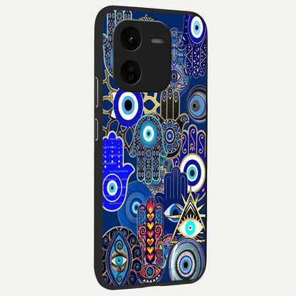  Mystic Palm Guard back cover For iQOO Z9x 5G slim fit glass case with vibrant aesthetic design