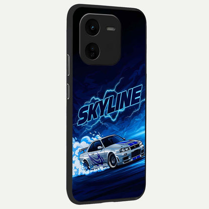  Neon Drift Beast back cover For iQOO Z9x 5G slim fit glass case with vibrant aesthetic design