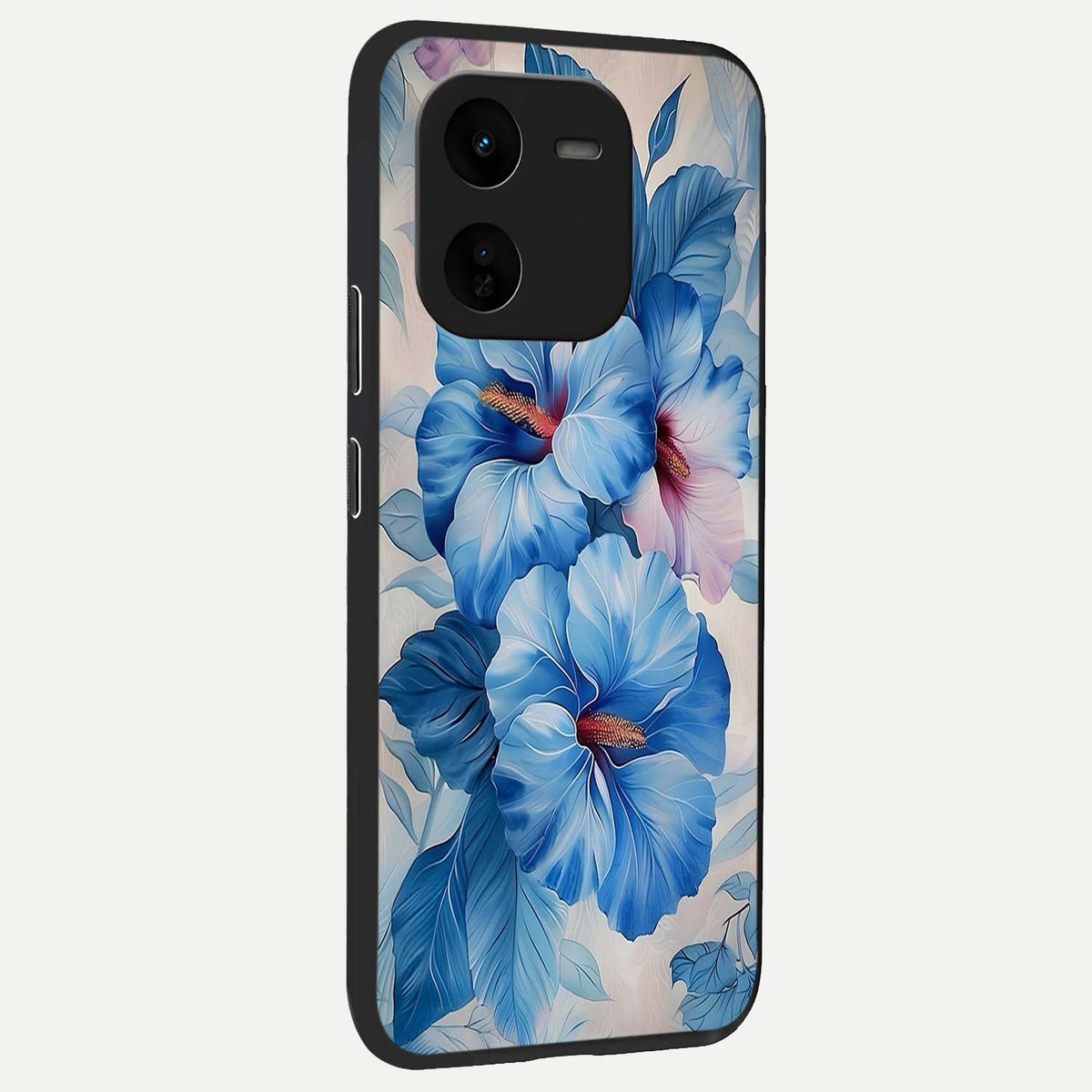  Ocean Hibiscus Grace back cover For iQOO Z9x 5G slim fit glass case with vibrant aesthetic design