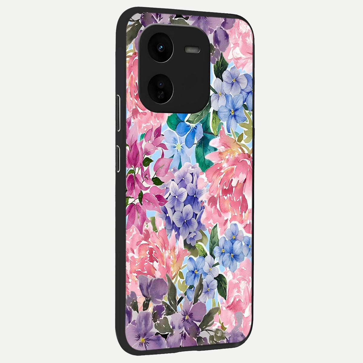  Pastel Floral Mix back cover For iQOO Z9x 5G slim fit glass case with vibrant aesthetic design