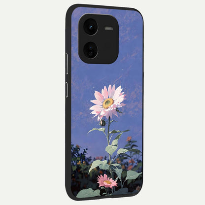  Pink Shells Outline back cover For iQOO Z9x 5G slim fit glass case with vibrant aesthetic design