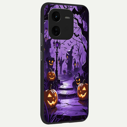  Pumpkin Patch Halloween back cover For iQOO Z9x 5G slim fit glass case with vibrant aesthetic design