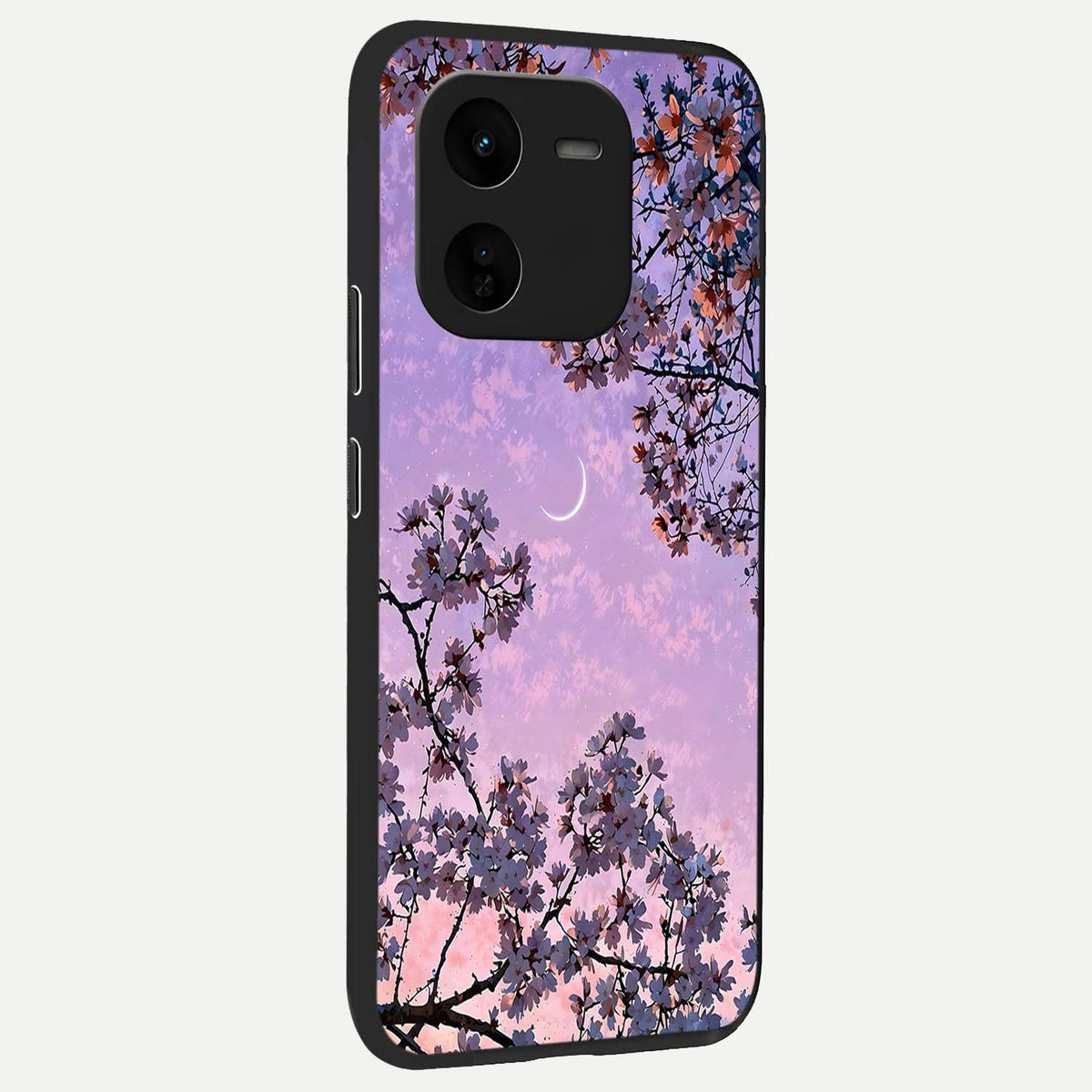  Purple Serenity Moon back cover For iQOO Z9x 5G slim fit glass case with vibrant aesthetic design