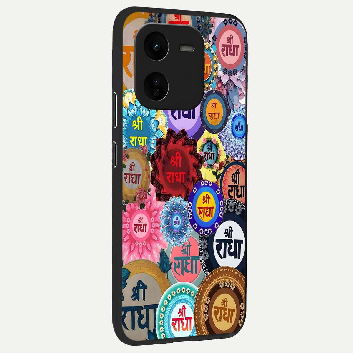  Radha Divine Bloom back cover For iQOO Z9x 5G slim fit glass case with vibrant aesthetic design