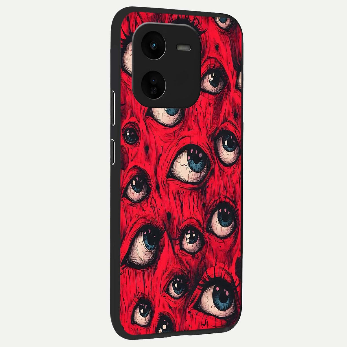  Red Eyes Pattern back cover For iQOO Z9x 5G slim fit glass case with vibrant aesthetic design