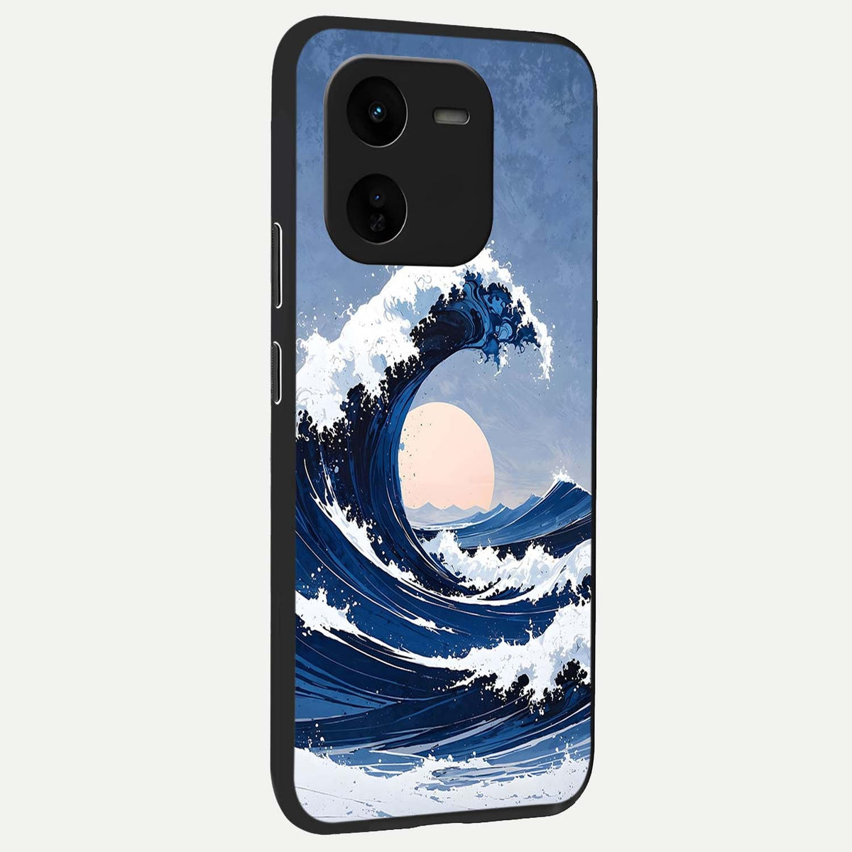  Rising Tide Power back cover For iQOO Z9x 5G slim fit glass case with vibrant aesthetic design