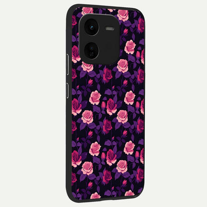  Rose Garden Twilight back cover For iQOO Z9x 5G slim fit glass case with vibrant aesthetic design