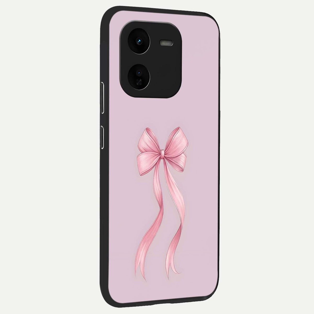  Soft Blush Bow back cover For iQOO Z9x 5G slim fit glass case with vibrant aesthetic design