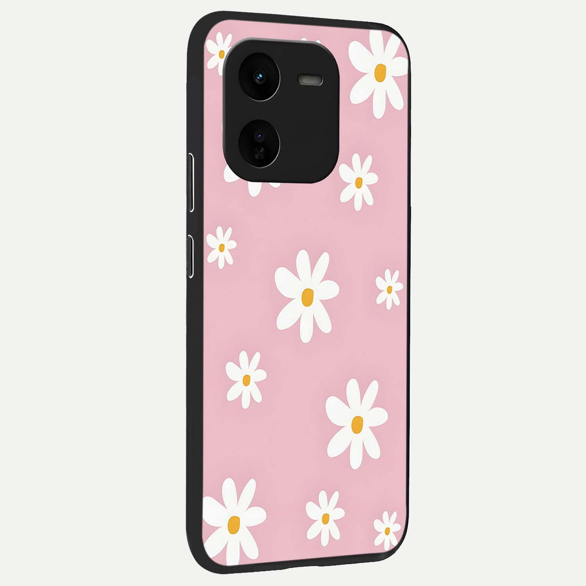  Soft Daisy Bliss back cover For iQOO Z9x 5G slim fit glass case with vibrant aesthetic design