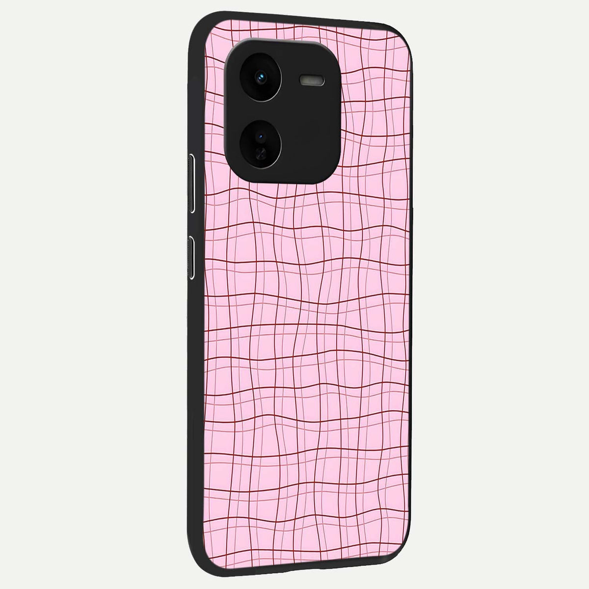  Soft Grid Bliss back cover For iQOO Z9x 5G slim fit glass case with vibrant aesthetic design