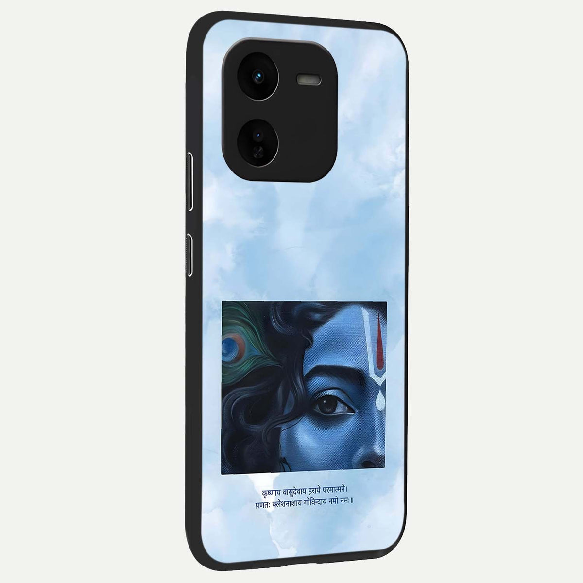  Spiritual Krishna back cover For iQOO Z9x 5G slim fit glass case with vibrant aesthetic design