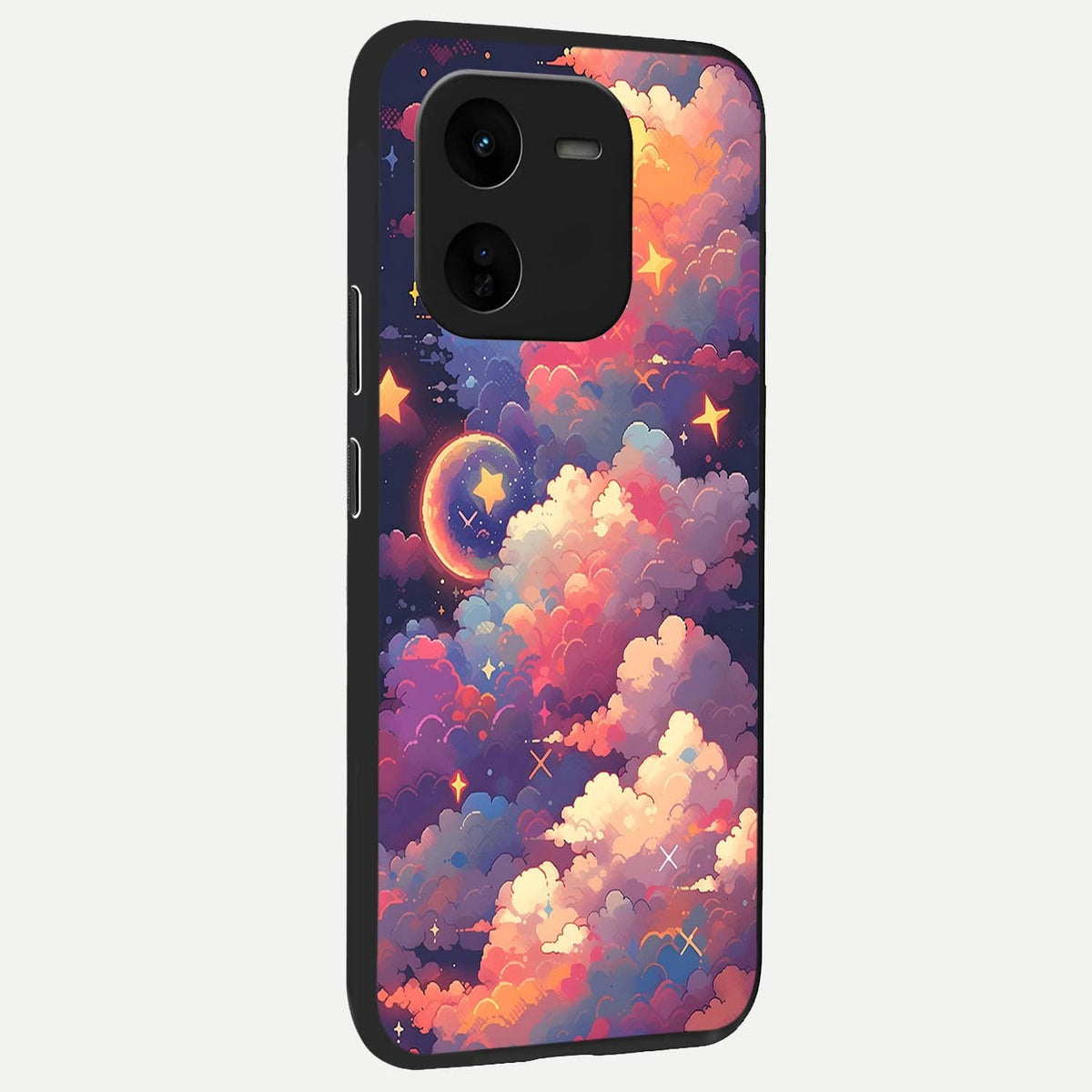  Starlit Dream Clouds back cover For iQOO Z9x 5G slim fit glass case with vibrant aesthetic design