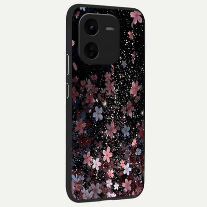  Starlit Flower Dreams back cover For iQOO Z9x 5G slim fit glass case with vibrant aesthetic design