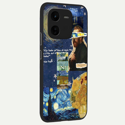  Starry Dream Vision back cover For iQOO Z9x 5G slim fit glass case with vibrant aesthetic design