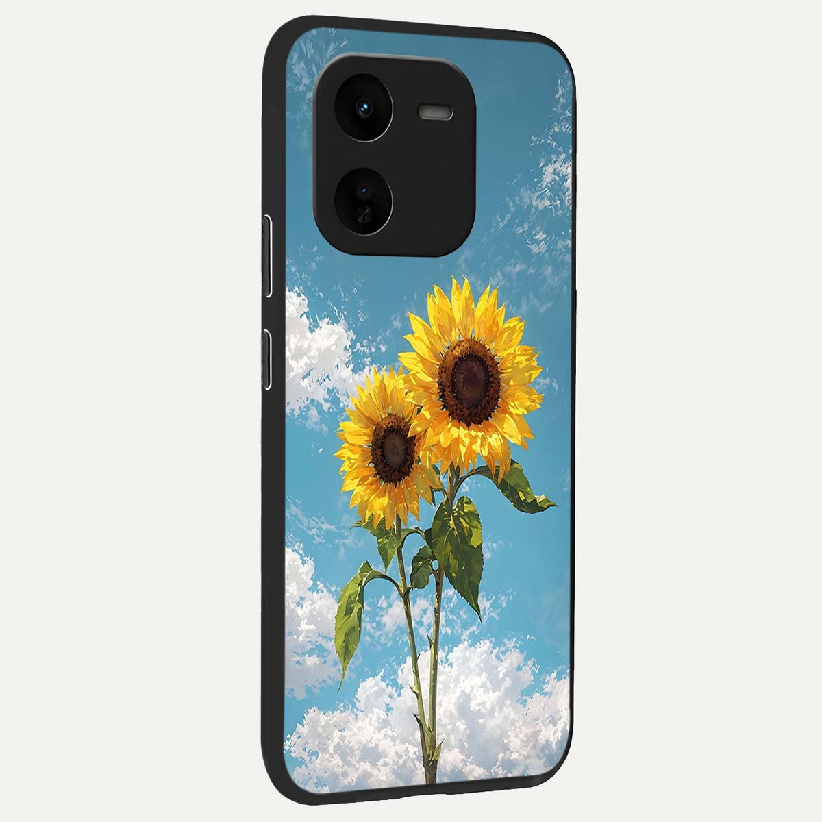  Sunlit Daisy Glow back cover For iQOO Z9x 5G slim fit glass case with vibrant aesthetic design