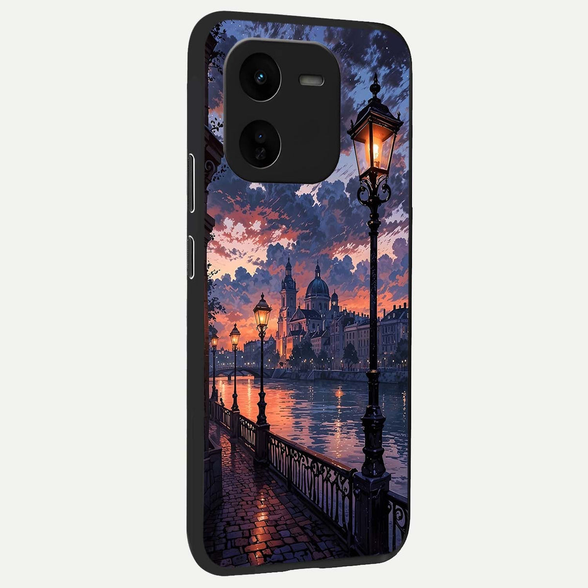  Twilight River Lights back cover For iQOO Z9x 5G slim fit glass case with vibrant aesthetic design