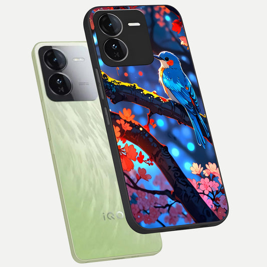 Blooming Water Drift phone case For iQOO Z9 showing premium glass back cover with detailed artwork