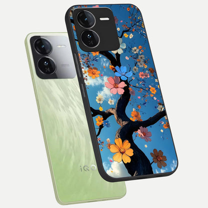  Blossom Dream Sky phone case For iQOO Z9 showing premium glass back cover with detailed artwork