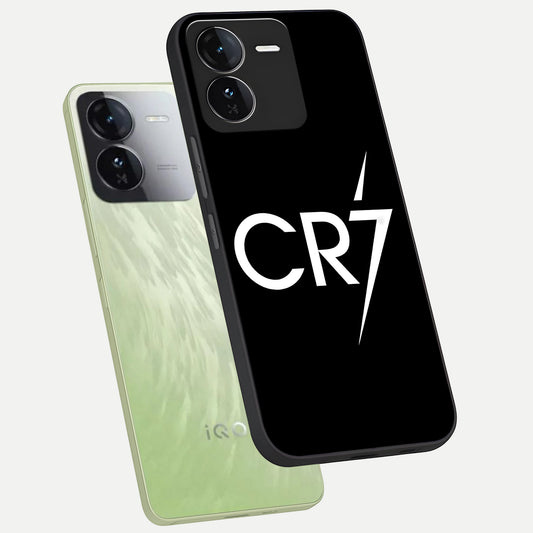  CR7 Elite Strike phone case For iQOO Z9 showing premium glass back cover with detailed artwork