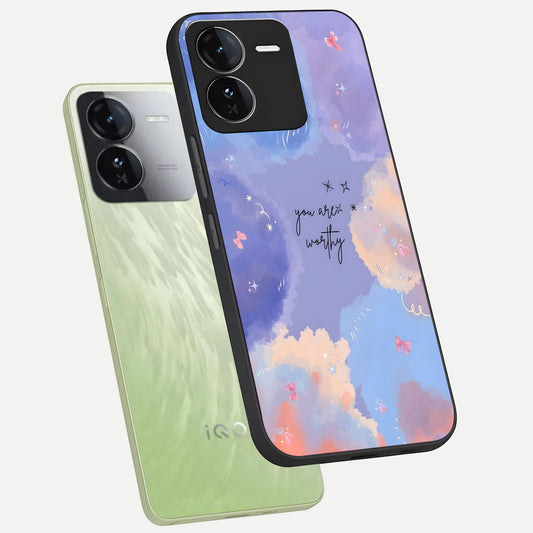  Celestial Cloud Magic phone case For iQOO Z9 showing premium glass back cover with detailed artwork
