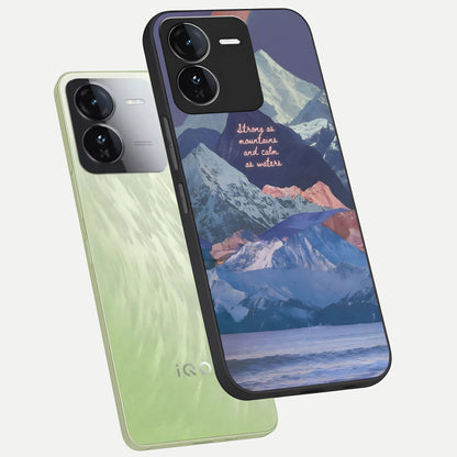  Celestial Mountain Calm phone case For iQOO Z9 showing premium glass back cover with detailed artwork
