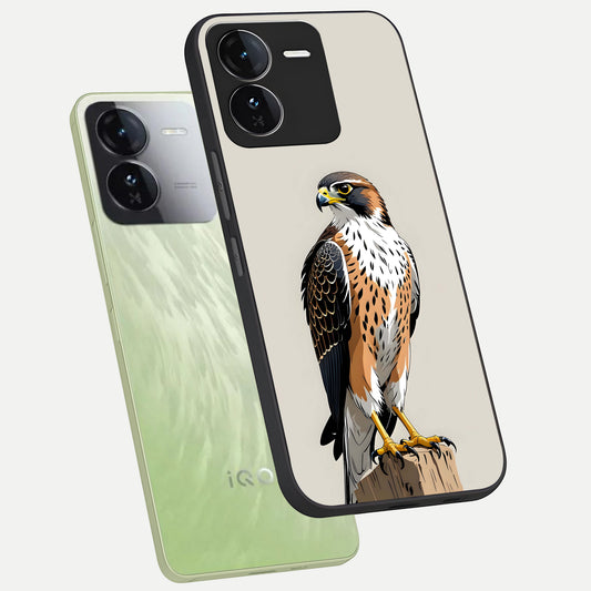  Clever Eagle phone case For iQOO Z9 showing premium glass back cover with detailed artwork