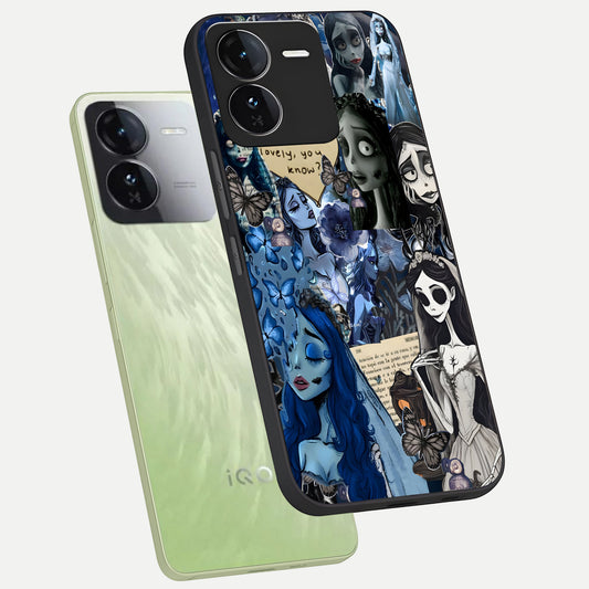  Corpse Bride Posters phone case For iQOO Z9 showing premium glass back cover with detailed artwork