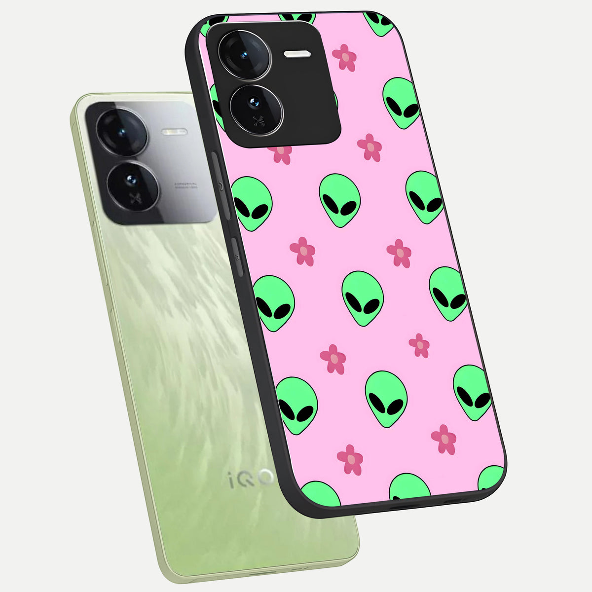  Cosmic Cute Crush phone case For iQOO Z9 showing premium glass back cover with detailed artwork