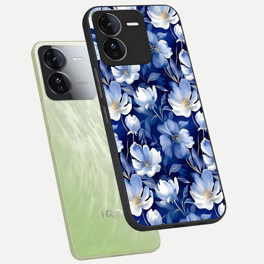 Cute Floral Patterns phone case For iQOO Z9 showing premium glass back cover with detailed artwork