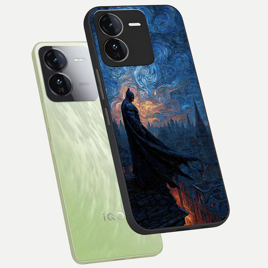  Dark Knight Dusk phone case For iQOO Z9 showing premium glass back cover with detailed artwork