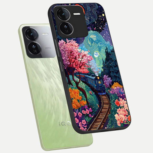  Digital Art phone case For iQOO Z9 showing premium glass back cover with detailed artwork