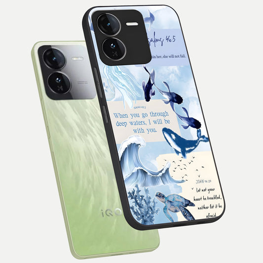  Faithful Ocean Promise phone case For iQOO Z9 showing premium glass back cover with detailed artwork