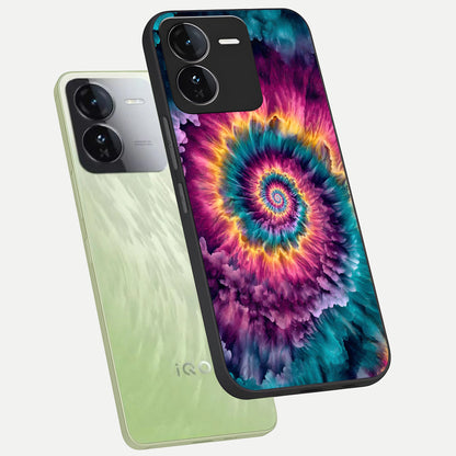  Galactic Spiral Burst phone case For iQOO Z9 showing premium glass back cover with detailed artwork