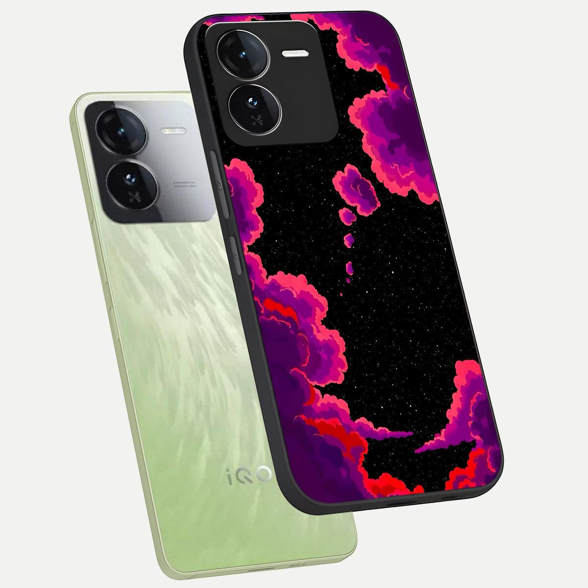  Galaxy Dream Frame phone case For iQOO Z9 showing premium glass back cover with detailed artwork