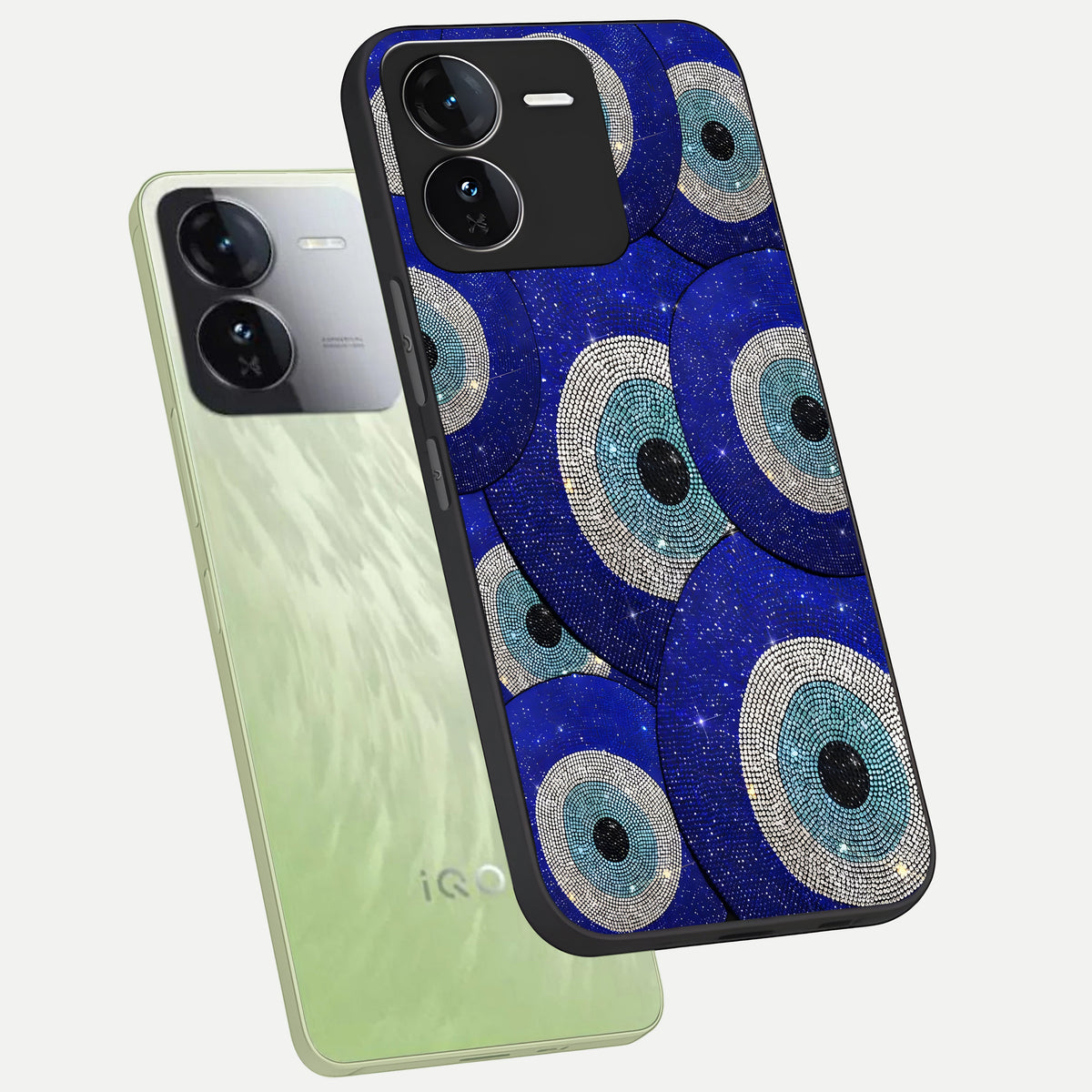  Galaxy Eye Flow phone case For iQOO Z9 showing premium glass back cover with detailed artwork