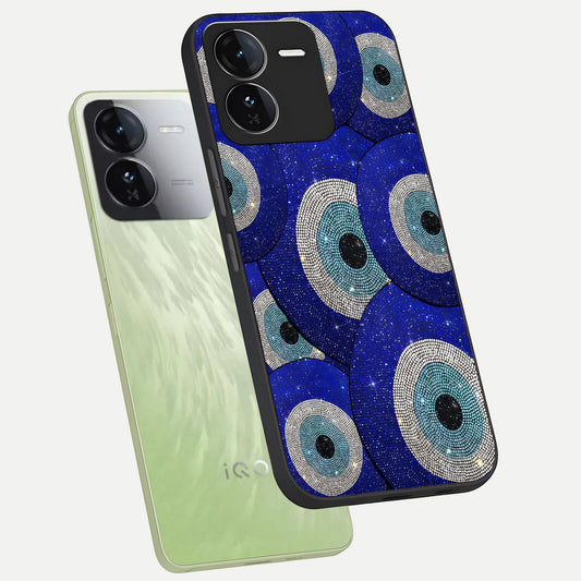  Galaxy Eye Flow phone case For iQOO Z9 showing premium glass back cover with detailed artwork