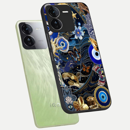  Golden Moon Magic phone case For iQOO Z9 showing premium glass back cover with detailed artwork