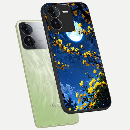  Golden Night Glow phone case For iQOO Z9 showing premium glass back cover with detailed artwork