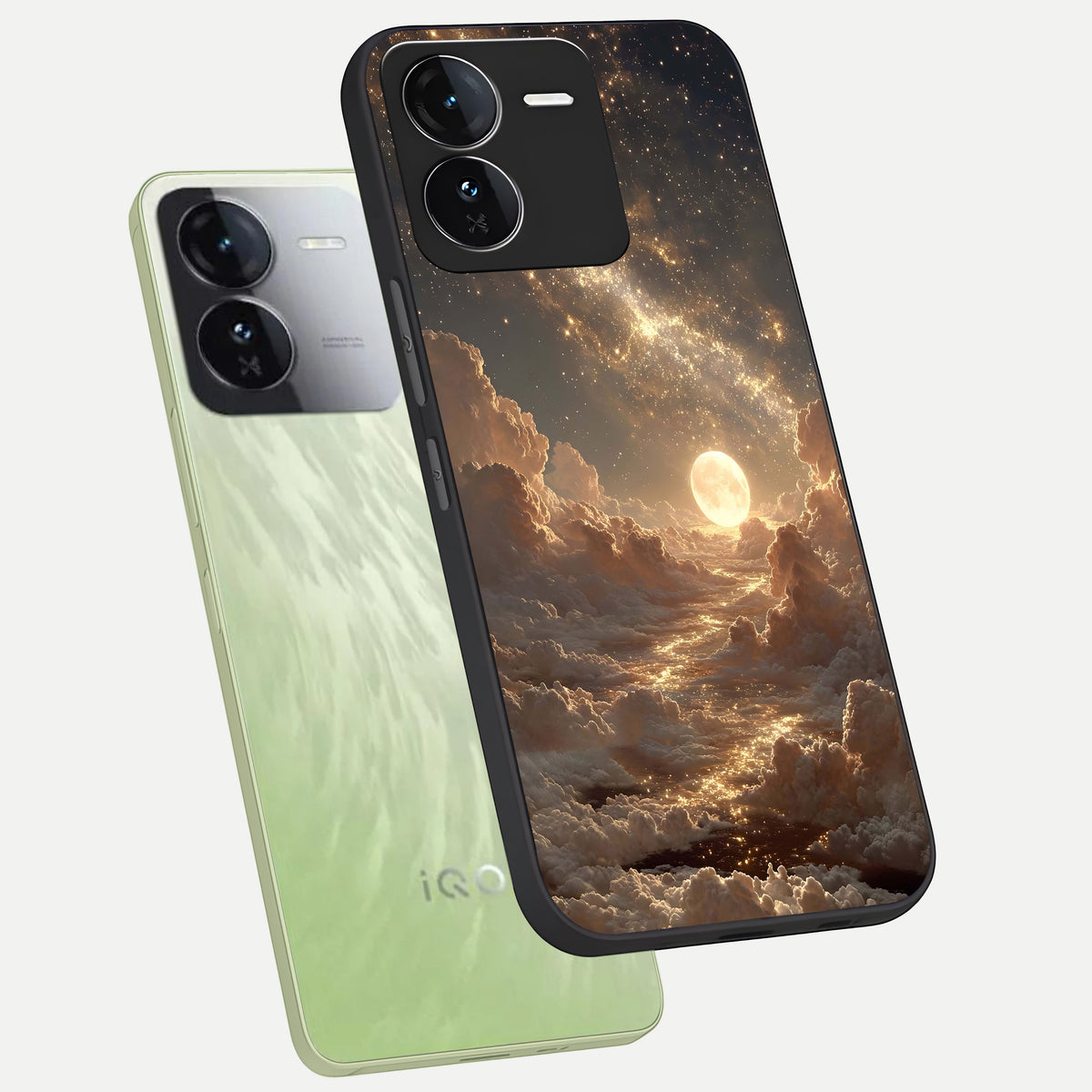  Golden Sky Dream phone case For iQOO Z9 showing premium glass back cover with detailed artwork