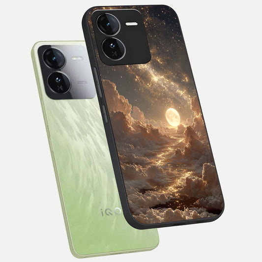  Golden Sky Dream phone case For iQOO Z9 showing premium glass back cover with detailed artwork